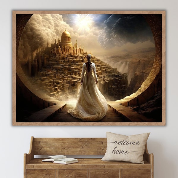 Israel Wandkunst Für Wohnzimmer Das Heilige Israel Descending On Earth Impressionist Braut Und Ehemann Abstraktes Wanddekor Schlafzimmer