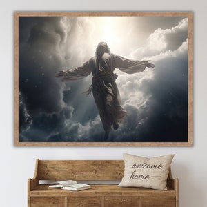 Jesus&#39; ascension DIGITAL DOWNLOAD Jesus Bible Art, Modern Bible Poster, Jesus Print Art Bible, Home decor wall art, boho scripture