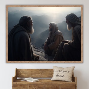 Transfiguration Jesus DIGITAL DOWNLOAD Jesus Bible Art, Modern Bible Poster, Jesus Print Art Bible, Home decor wall art, boho scripture