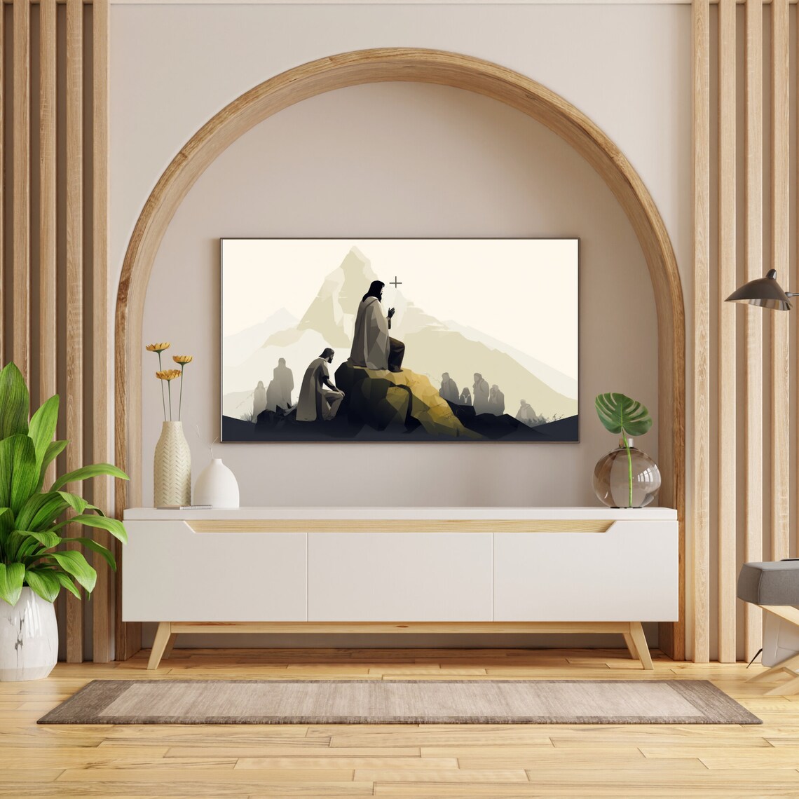 Jesus sermon on the mountain minimalistic digital download etsy