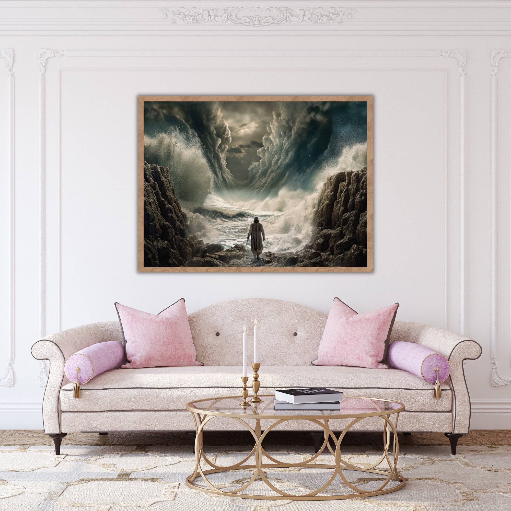 Moses Parting the Red Sea DIGITAL DOWNLOAD Moses Bible Art - Etsy
