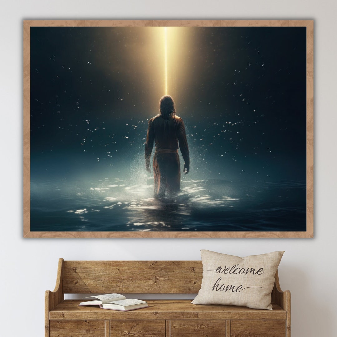 Jesus Walking on Water Wall Art Wonder Jesus the Messiah Walking on