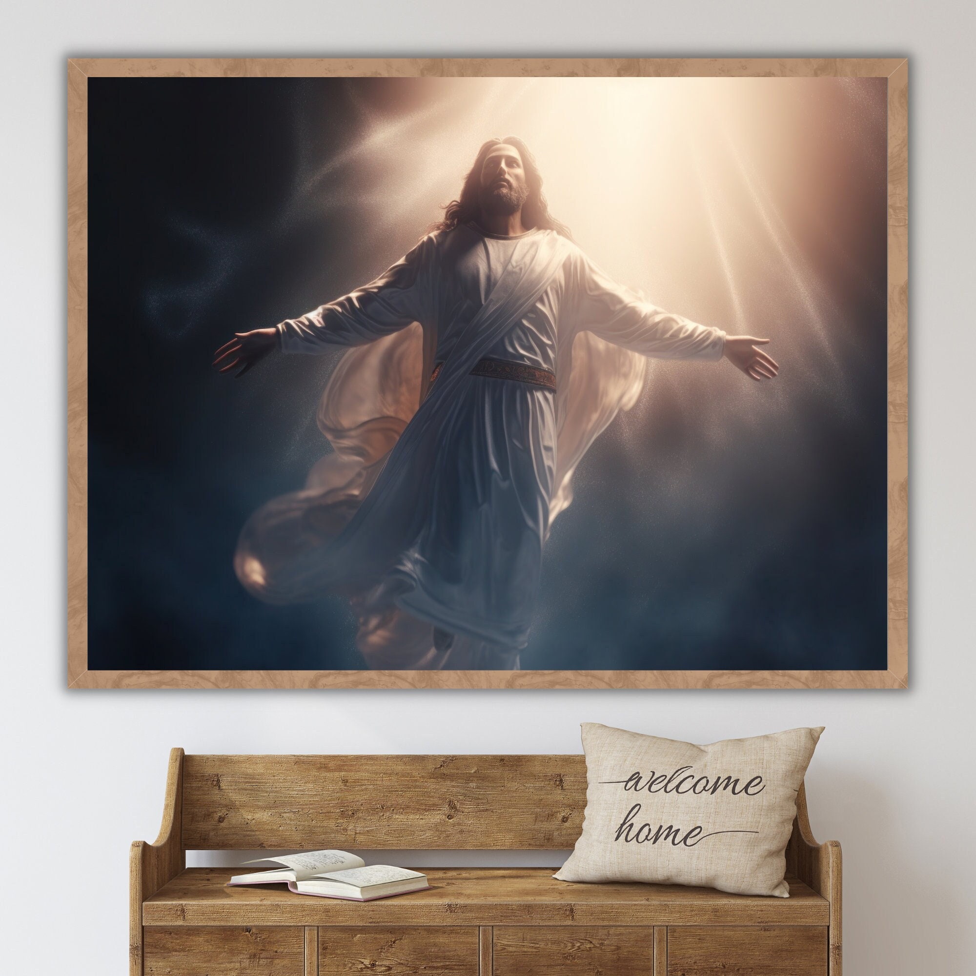 Jesus' Ascension DIGITAL DOWNLOAD Jesus Bible Art, Modern Bible Poster ...
