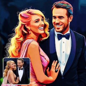 Retrato de arte pop a partir de una foto, retrato WPAP, impresión en lienzo de arte pop, arte pop digital, regalo para pareja y familia, mascota, arte moderno, pintura abstracta