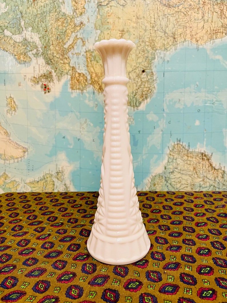 Vintage White Milk Glass Bud Vase Etsy