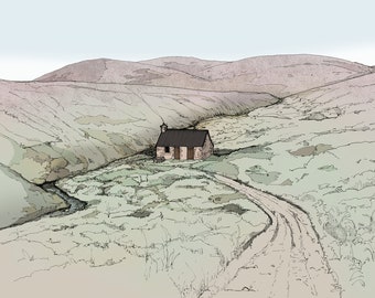 Allt Scheicheachan Bothy Print