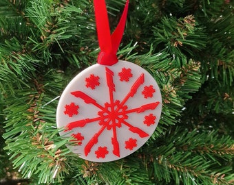 Formula 1 Inspired Snowflake Design Bauble - F1 Christmas Tree Decoration.