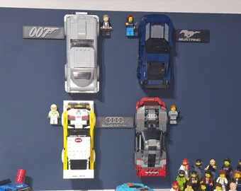 Wall mount hangers for Lego Speed Champions Models 2020 onwards Display (8 stud).