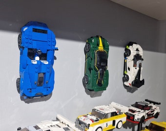 Wall mount for Lego Speed Champions Models.