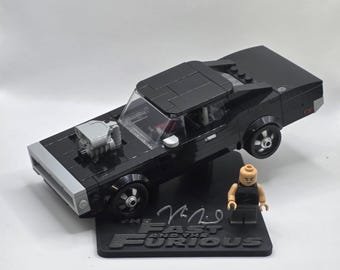 Fast and Furious/OEM Themed display stand to fit LEGO F&F 1970 Dodge Charger R/T - 76912