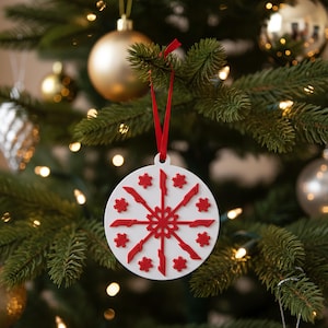 Formula 1 Inspired Snowflake Design Bauble - F1 Christmas Tree Decoration. image 1