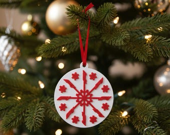 Formula 1 Inspired Snowflake Design Bauble - F1 Christmas Tree Decoration.