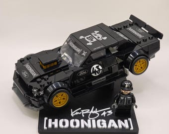 Hoonigan Themed display stand to fit LEGO Ken Block's '65 Ford Mustang Hoonicorn V1 - 77262