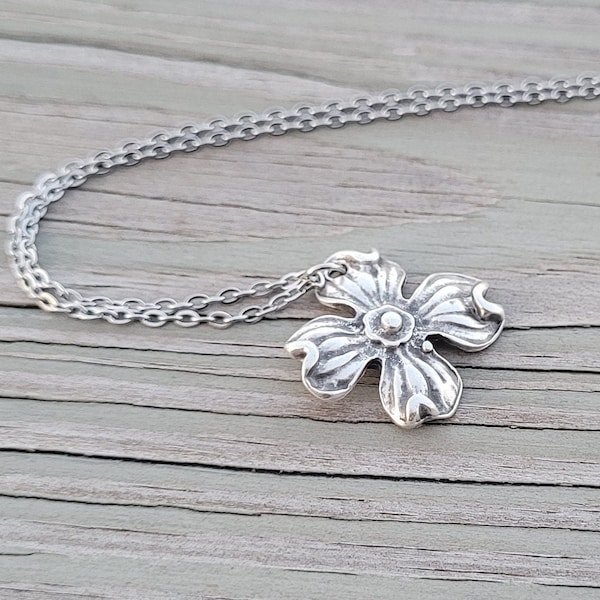 Dogwood Flower Necklace. Gifts For Her, Anniversary, Birthday, Bridesmaids, Mom Gift. Flower Necklace