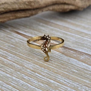 Seahorse Ring, Adjustable. CHOOSE YOUR COLOR. Gifts For Her, Anniversary, Birthday, Mom, Kids. Silver, Gold. Stainless Steel
