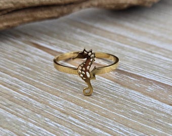 Seahorse Ring, Adjustable. CHOOSE YOUR COLOR. Gifts For Her, Anniversary, Birthday, Mom, Kids. Silver, Gold. Stainless Steel