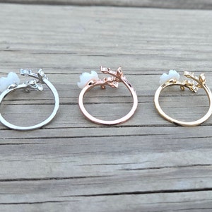 Sakura Ring, Adjustable. Choose Your Color. Gifts For Her, Anniversary, Birthday, Mom. Cherry Blossom Ring. Silver, Gold, Rose Gold image 9