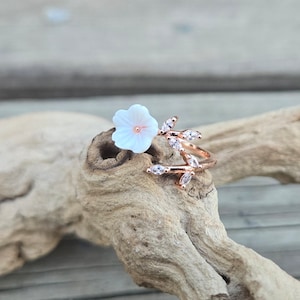 Sakura Ring, Adjustable. Choose Your Color. Gifts For Her, Anniversary, Birthday, Mom. Cherry Blossom Ring. Silver, Gold, Rose Gold image 8