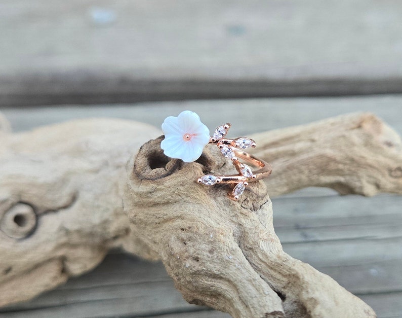 Sakura Ring, Adjustable. Choose Your Color. Gifts For Her, Anniversary, Birthday, Mom. Cherry Blossom Ring. Silver, Gold, Rose Gold image 8