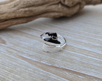 Witch Hat & Broom Ring, Adjustable. Gifts For Her, Halloween, Costume Ring, Birthday, Gifts For Women, Gift For Her. Wiccan Ring