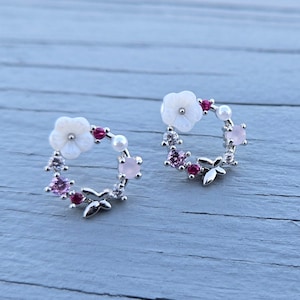 Butterfly Wreath Earrings. Choose Your Color. Gifts For Her, Anniversary, Birthday, Bridesmaids, Gifts For Mom.