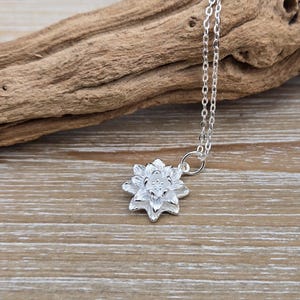 Lotus Flower Necklace. Gift For Her, Anniversary, Birthday, Bridesmaids, Mom. Silver Lotus Necklace.