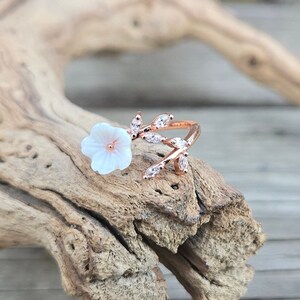 Sakura Ring, Adjustable. Choose Your Color. Gifts For Her, Anniversary, Birthday, Mom. Cherry Blossom Ring. Silver, Gold, Rose Gold image 3