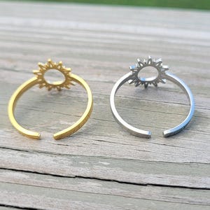 Sun Ring, Adjustable. CHOOSE YOUR COLOR. Gifts for Her, Anniversary ...