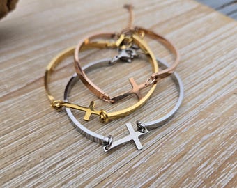 Kruisarmband. KIES JE KLEUR. Cadeau voor haar, jubileum, verjaardag, christelijk cadeau, kerst, cadeau voor moeder, cadeau voor vrouwen. Verstelbaar