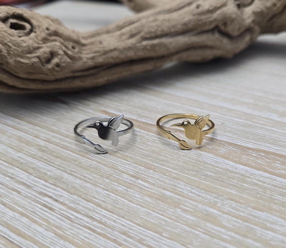 YAFEINI Kolibri Ring Sterling Silber - Verstellbarer Vogel Schmuck Für Damen