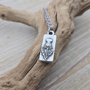 Thistle Flower Necklace. Gifts For Her, Anniversary, Birthday, Bridesmaids, Mom. Mother&#39;s Day Gift. Silver Thistle Necklace. Scotland