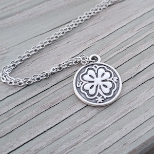 Four Leaf Clover Necklace. Lucky Charm. Gifts For Her, Anniversary, Birthday, Bridesmaids, Mom Gift. St Patrick&#39;s Day