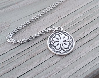 Four Leaf Clover Necklace. Lucky Charm. Gifts For Her, Anniversary, Birthday, Bridesmaids, Mom Gift