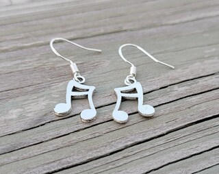 Orecchini In Argento 925 A Forma Di Nota Musicale E Chitarra – Regalo Per Lei