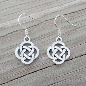 Celtic Knot Earrings. Gifts For Her, Anniversary, Birthday, Bridesmaids. Silver Knot