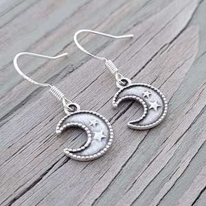 Moon & Star Earrings. Gifts For Her, Anniversary, Birthday, Bridesmaids, Gifts For Mom, Women.