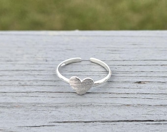 Anello a forma di cuore, regolabile. Regalo per lei, anniversario, compleanno, mamma, bambini. Anello per mignolo, anello per alluce. Regalo per ragazze