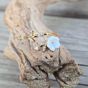 Sakura Ring, Adjustable. Choose Your Color. Gifts For Her, Anniversary, Birthday, Mom. Cherry Blossom Ring. Silver, Gold, Rose Gold image 1