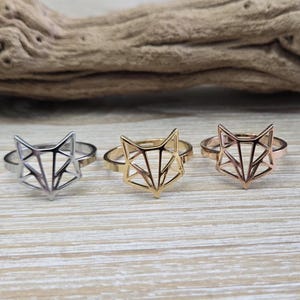 Anello volpe, regolabile. Regali per lei, anniversario, compleanno, San Valentino, mamma, oro, argento, oro rosa