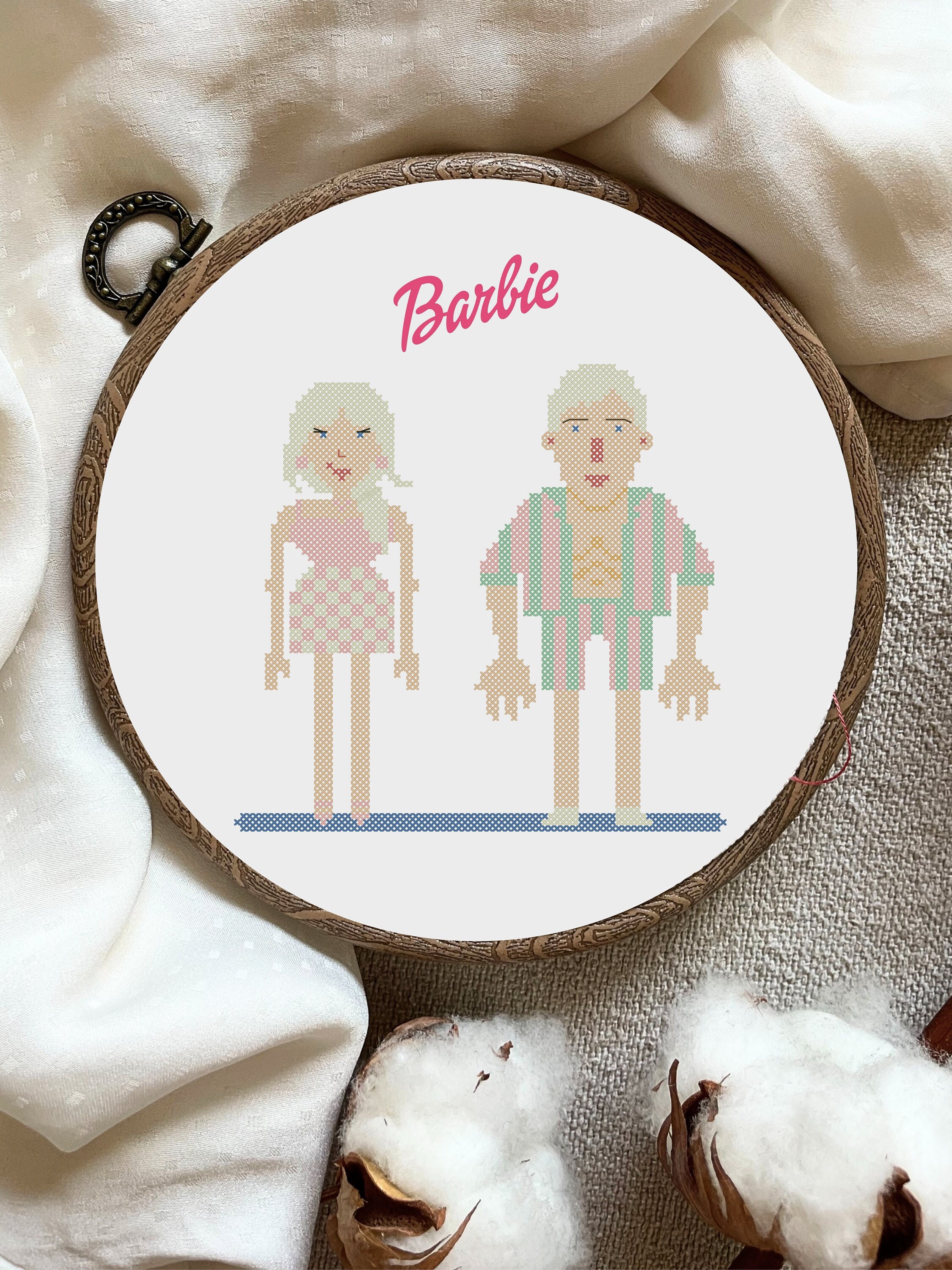 Barbie and Ken Cross Stitch Kit or Pdf Pattern 