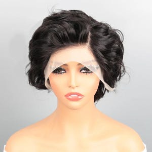 Pixie Cut Human Hair Wig: 13x4 HD Lace Front, Short & Wavy