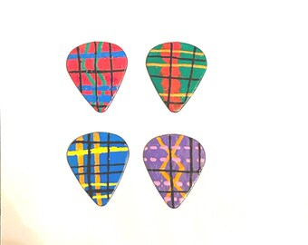 Glossy Plaid Pick Collection of Four