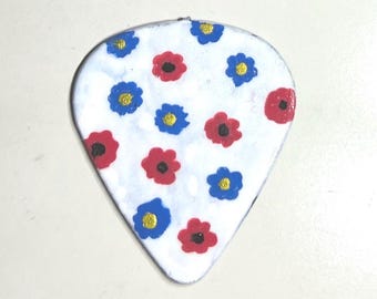 Hand-Painted Flower Guitar Pick