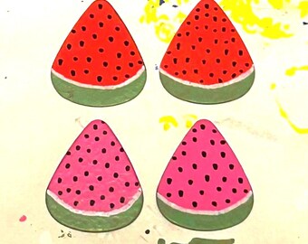 Juicy watermelon slice guitar pick