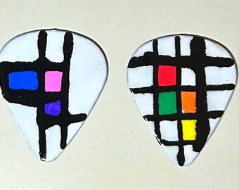Mondrian thick-lined guitar picks
