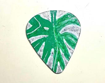 Monstera houseplant guitar pick