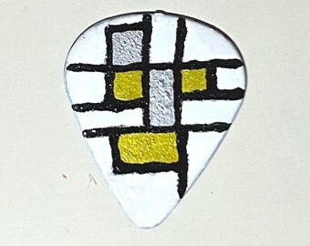 Mondrian metallic guitar pick