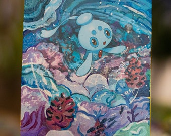 Phione Hand Painted Pokemon Card