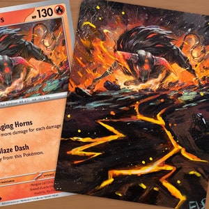 Carte Pokémon Taureau peinte à la main