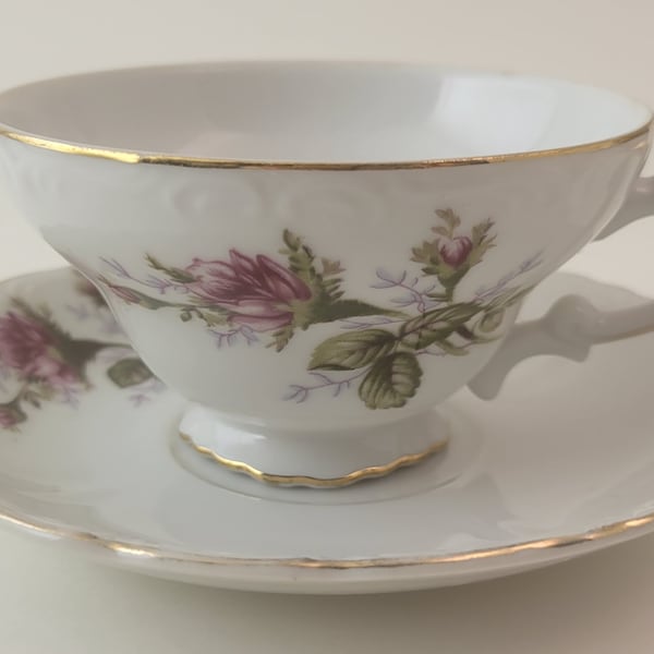 Ucagco "Moss Rose" cup and saucer